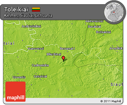Physical 3D Map of Toleikiai