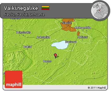 Physical 3D Map of Vaikšnėgalikė