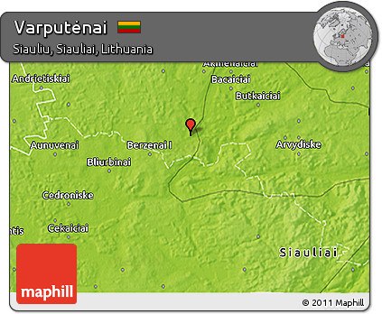 Physical 3D Map of Varputėnai