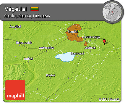 Physical 3D Map of Vėgėliai