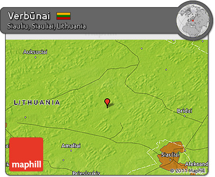 Physical 3D Map of Verbūnai
