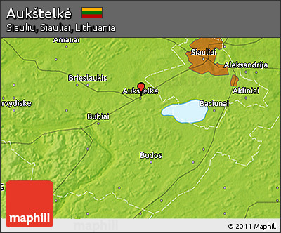 Physical 3D Map of Aukštelkė
