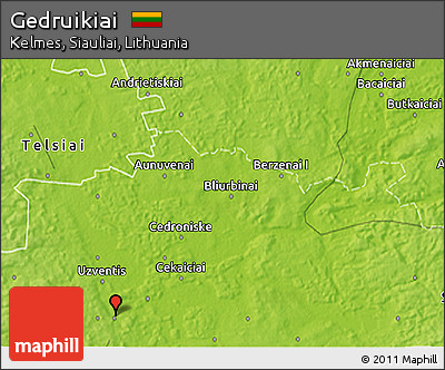 Physical 3D Map of Gedruikiai