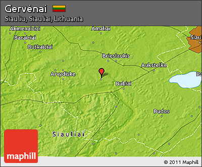 Physical 3D Map of Gervėnai