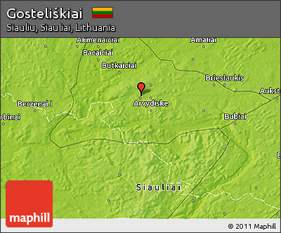 Physical 3D Map of Gosteliškiai