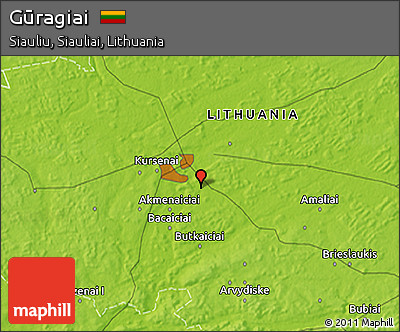 Physical 3D Map of Gūragiai