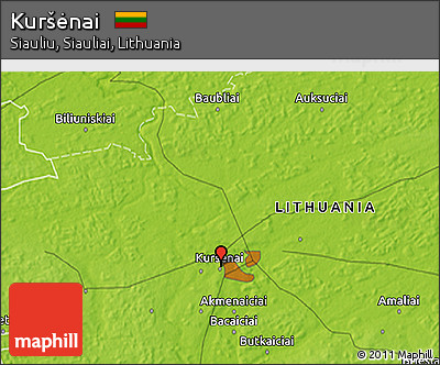 Physical 3D Map of Kuršėnai