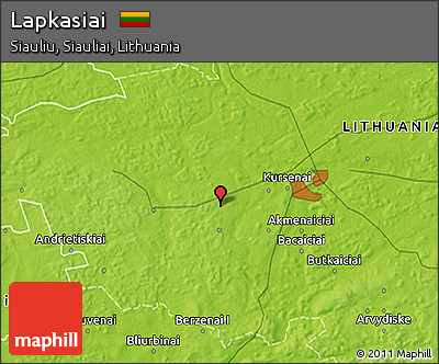 Physical 3D Map of Lapkasiai