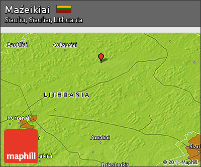 Physical 3D Map of Mažeikiai