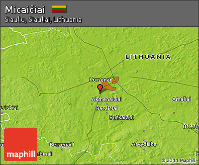 Physical 3D Map of Micaičiai