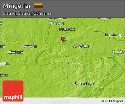 Physical 3D Map of Mingėliai