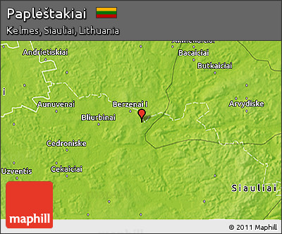 Physical 3D Map of Paplėštakiai
