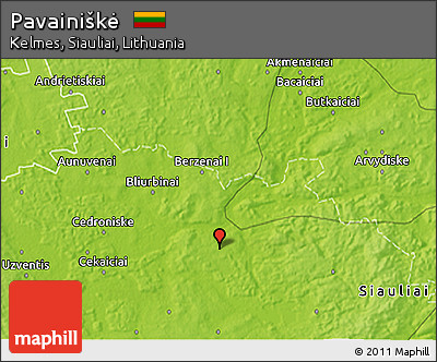 Physical 3D Map of Pavainiškė