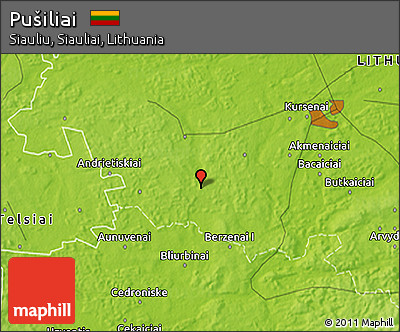 Physical 3D Map of Pušiliai