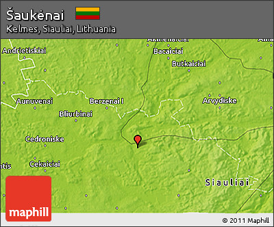 Physical 3D Map of Šaukėnai