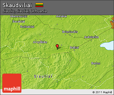 Physical 3D Map of Skaudviliai