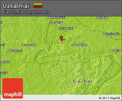 Physical 3D Map of Užkalniai
