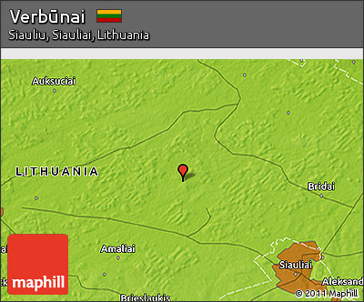 Physical 3D Map of Verbūnai