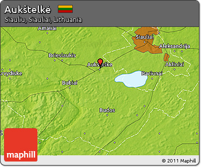 Physical 3D Map of Aukštelkė