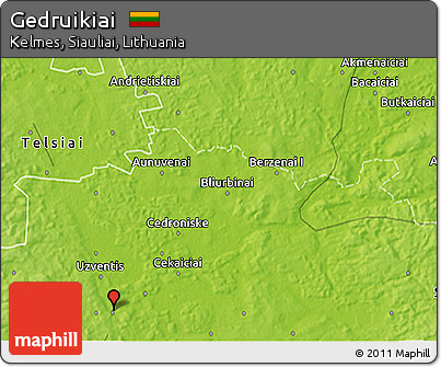 Physical 3D Map of Gedruikiai