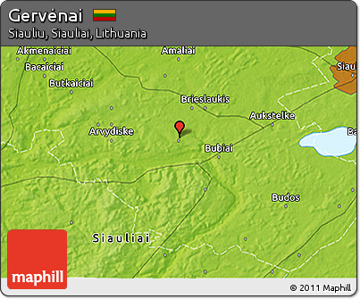 Physical 3D Map of Gervėnai