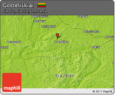 Physical 3D Map of Gosteliškiai