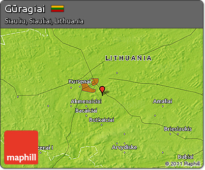 Physical 3D Map of Gūragiai
