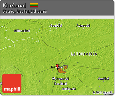 Physical 3D Map of Kuršėnai