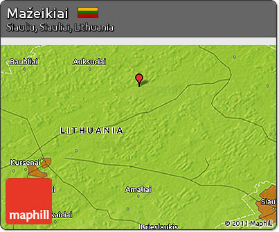 Physical 3D Map of Mažeikiai