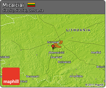 Physical 3D Map of Micaičiai