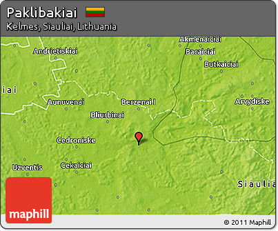 Physical 3D Map of Paklibakiai