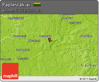 Physical 3D Map of Paplėštakiai