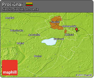 Physical 3D Map of Pročiūnai