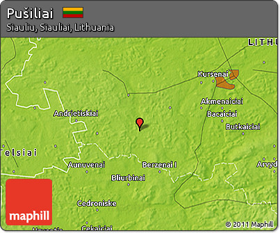 Physical 3D Map of Pušiliai