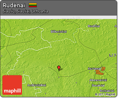 Physical 3D Map of Rudėnai