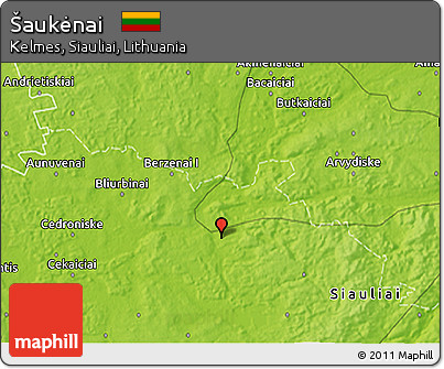 Physical 3D Map of Šaukėnai