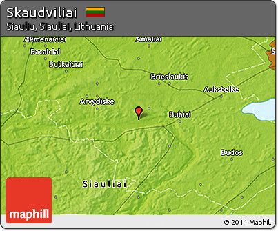 Physical 3D Map of Skaudviliai