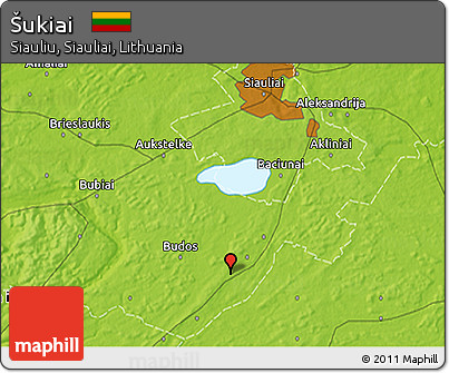Physical 3D Map of Šukiai