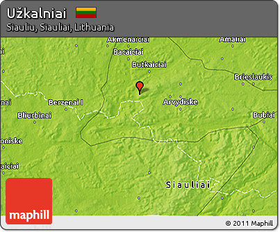 Physical 3D Map of Užkalniai