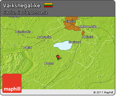 Physical 3D Map of Vaikšnėgalikė