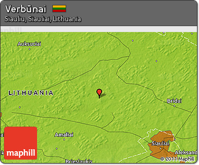 Physical 3D Map of Verbūnai