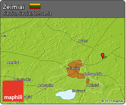 Physical 3D Map of Žeimiai