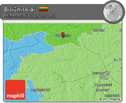 Political 3D Map of Biliūniškiai
