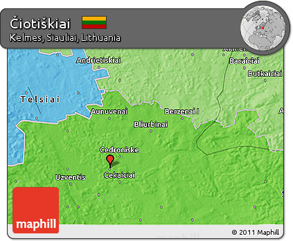 Political 3D Map of Čiotiškiai