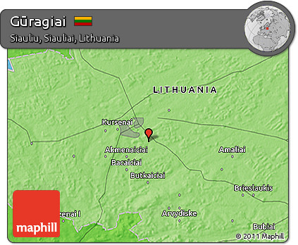 Political 3D Map of Gūragiai