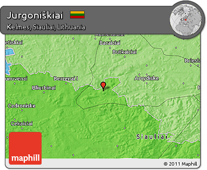 Political 3D Map of Jurgoniškiai
