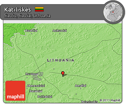 Political 3D Map of Katiliškės
