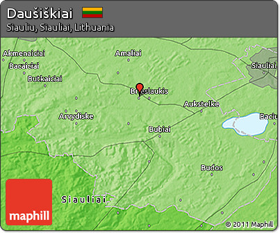 Political 3D Map of Daušiškiai