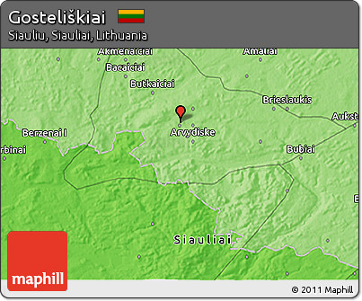 Political 3D Map of Gosteliškiai