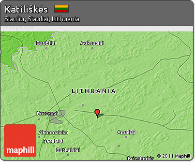Political 3D Map of Katiliškės
